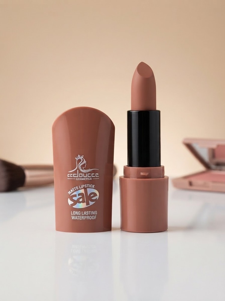 ژلب جامد مات و ضدآب دوسه (CC Doucce)  رژ لب مات دوسه مدل Long Lasting and Waterproof - رنگ نود  رژ لب جامد ۲۴ ساعته دوسه (CC Doucce Cosmetics) با فرمولاسیون ضدآب  پک دوتایی رژلب مات و ضدآب CC Doucce (درب و بدنه)