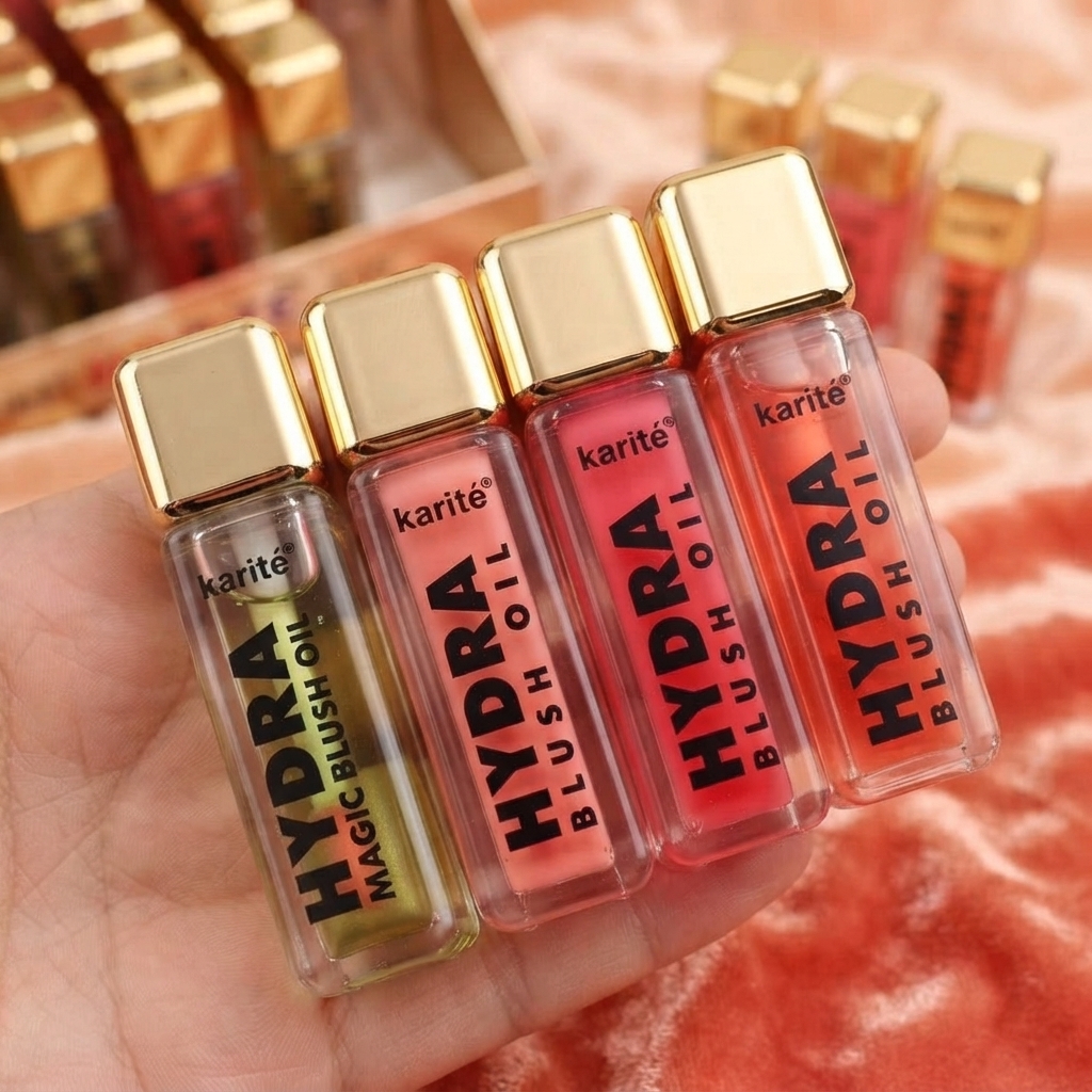 روغن لب و رژگونه حرارتی کارایت (Karite Hydra Blush Oil) – پکیج ۴ عددی با شات رنگی طبیعی